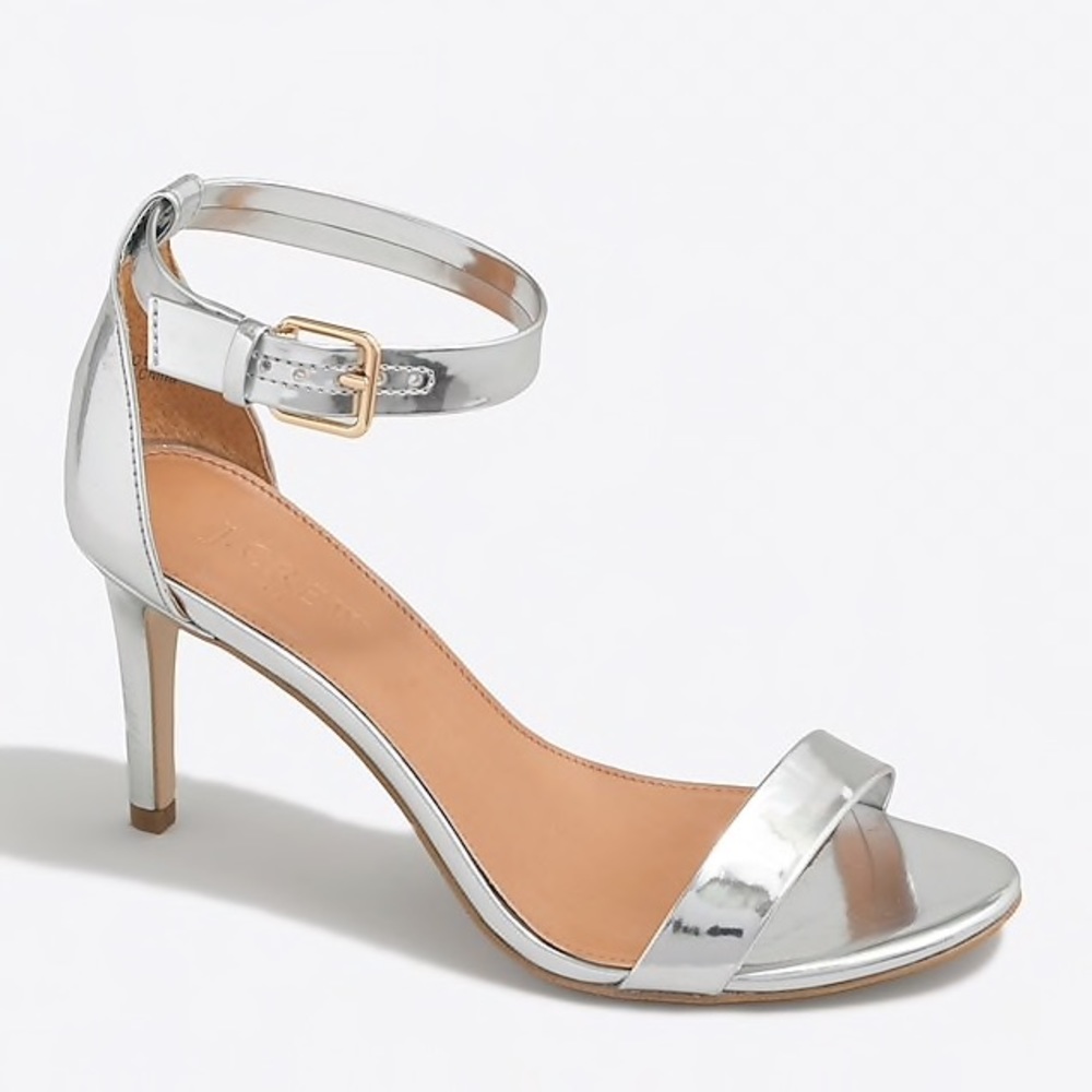 COPY - Silver Metallic Heeled Sandals